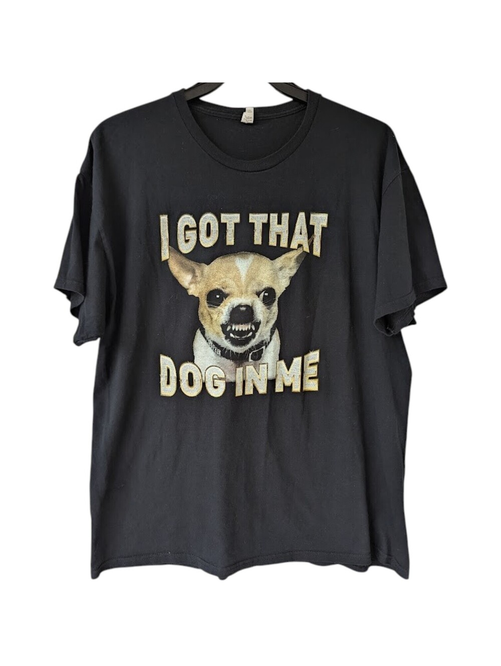 Vintage I Got That Dog In Me Chihuahua T-Shirt Men XL Black Graphic 24x30.5 Y2K
